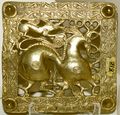 Gold scythian belt title from Mingachevir, Azerbaijan.jpeg