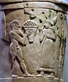Inanna receiving offerings on the Uruk Vase, circa 3200-3000 BCE.jpeg