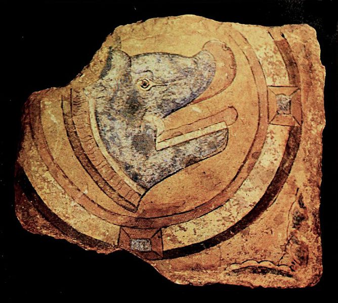 ファイル:Bamiyan boar, symbol of the Mazdean god if victory Verethragna (Rowland, The Art of Central Asia, p.89).jpeg